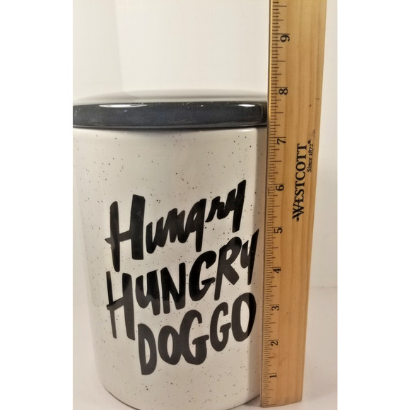 "Hungry Hungry Doggo" Dog Treat Cookie Jar Easy Tiger Co. 8" x 6" Air Tight Lid - Picture 2 of 8